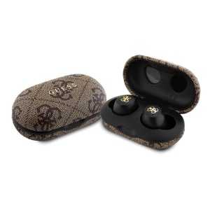 Casti True Wireless cu Statie de Andocare, ENC, Bluetooth 5.3, IPX5, 300mAhm - Guess (GUTWSP4EGW) - Brown - Img 1