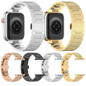 Curea pentru Apple Watch 1/2/3/4/5/6/7/8/9/10/SE/SE 2 (38/40/41/42mm) - Techsuit Watchband (W052) - RoseÂ Gold - Img 6