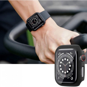 Curea pentru Apple Watch 1/2/3/4/5/6/7/8/9/10/SE/SE 2 (38/40/41/42mm) - Techsuit Watchband (W031) - Black - Img 5