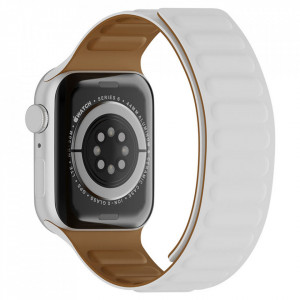 Curea pentru Apple Watch 1/2/3/4/5/6/7/8/9/10/SE/SE 2 (38/40/41/42mm) - Techsuit Watchband (W035) - White - Img 2