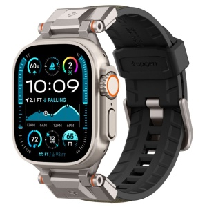 Curea pentru Apple Watch 1/2/3/4/5/6/7/8/9/10/SE/SE 2/Ultra/Ultra 2 (42/44/45/46/49mm) - Spigen DuraPro Armor - Military Green - Img 3