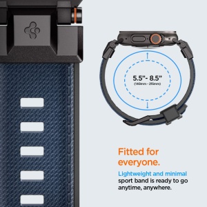 Curea pentru Apple Watch 1/2/3/4/5/6/7/8/9/10/SE/SE 2/Ultra/Ultra 2 (42/44/45/46/49mm) - Spigen DuraPro Armor - Navy Blue - Img 10