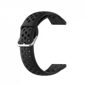 Curea pentru Samsung Galaxy Watch 4/5/Active 2, Huawei Watch GT 3 (42mm)/GT 3 Pro (43mm) - Techsuit Watchband 20mm (W004) - Black - Img 2