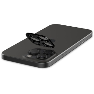 Folie Camera pentru iPhone 14 Pro / Pro Max / 15 Pro / Pro Max / 16 Pro / Pro Max (set 2) - Spigen Glas.tR Optik - Black - Img 5