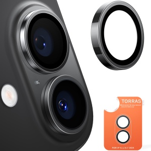 Folie Camera pentru iPhone 16 Plus - Torras Lensguard Camera Protector - Black - Img 2