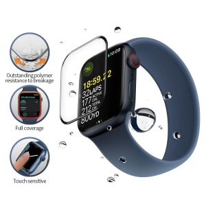 Folie pentru Apple Watch 7 / 8 (45mm) cu Aplicator - Blueo High Molecule Screen Protector - Black - Img 3
