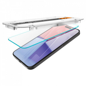 Folie pentru iPhone 15 Pro Max (set 2) - Spigen Glas.tR EZ FIT - Clear - Img 4