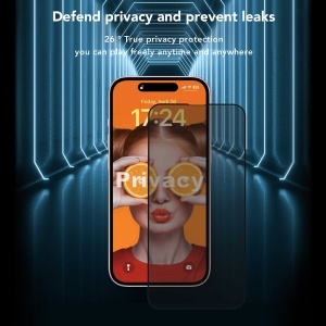 Folie pentru iPhone 16 Pro - ANANK 2.5D Privacy Screen Protector - Black - Img 4