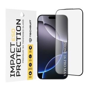 Folie pentru iPhone 16 Pro Max - Techsuit ESD Glass - Black