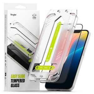 Folie pentru iPhone 16e (set 2) - Ringke Easy Slide Tempered Glass - Black