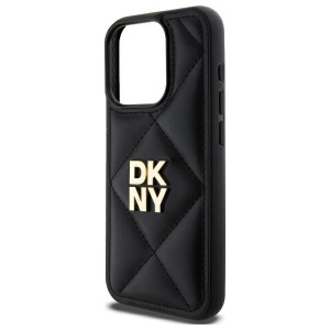 Husa iPhone 15 Pro Max - DKNY Leather Quilted Stack Logo (DKHCP15XPQDSLK) - Black - Img 3