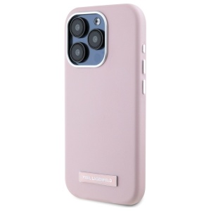 Husa iPhone 15 Pro Max - Karl Lagerfeld Leather MagSafe (KLHMP15XPGMSRPP) - Pink FW Metal Plate - Img 2