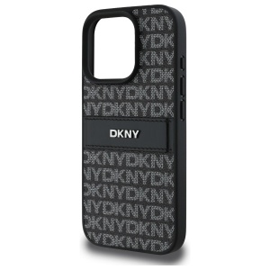 Husa iPhone 16 Pro Max - DKNY Leather Hardcase Texture Pattern Tonal Stripe (DKHCP16XPRTHSLK) - Black - Img 5