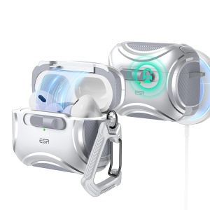 Husa pentru Apple AirPods Pro 1 / 2 - ESR Cyber Magnetic Lock HaloLock - Grey