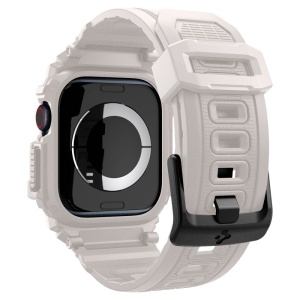 Husa pentru Apple Watch 10 46mm + Curea - Spigen Rugged Armor Pro - Dune Beige - Img 2