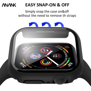 Husa pentru Apple Watch 7 41mm + Folie - ANANK Screen Guard - Black - Img 12