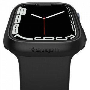 Husa pentru Apple Watch 7 / 8 / 9 (45mm) - Spigen Thin Fit - Black - Img 3