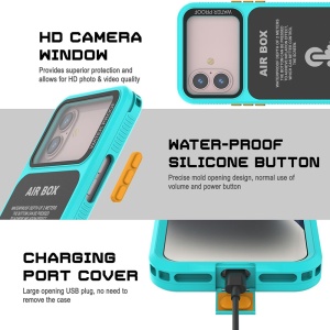 Husa pentru iPhone 12 Pro Max/13 Pro Max/14 Pro Max/ 15 Pro Max/16 Pro Max/15+/16+ - ShellBox AirBox Waterproof IP68 Case (6.7 inch) - Blue - Img 3