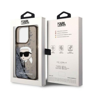 Husa pentru iPhone 14 Pro Max - Karl Lagerfeld Hardcase Glitter (KLHCP14XLNKHCK) - Karl Head - Img 8