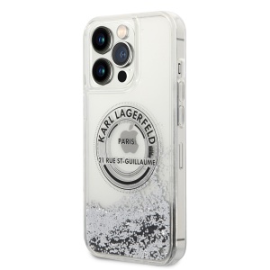 Husa pentru iPhone 14 Pro Max - Karl Lagerfeld Hardcase Liquid Glitter (KLHCP14XLCRSGRS) - Silver RSG - Img 4