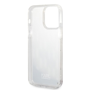 Husa pentru iPhone 14 Pro Max - Karl Lagerfeld Hardcase Liquid Glitter (KLHCP14XLMNMS) - Silver Monogram - Img 4