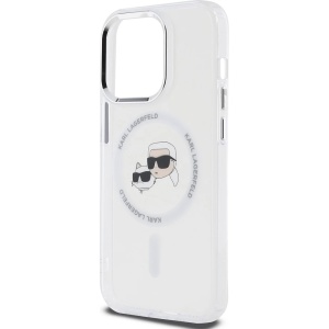 Husa pentru iPhone 14 Pro Max - Karl Lagerfeld IML MagSafe (KLHMP14XHLSKCH) - White Metal Karl&Choupette Head - Img 2