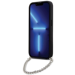 Husa pentru iPhone 14 Pro Max - Karl Lagerfeld Saffiano Monogram Chain (KLHCP14XSACKLHPG) - Silver - Img 6