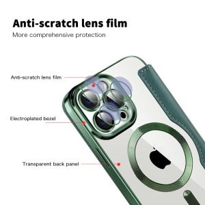 Husa pentru iPhone 14 Pro Max - Techsuit SmartMag Book Case - Green - Img 3