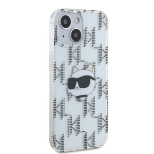Husa pentru iPhone 15 - Karl Lagerfeld IML Luxury (KLHCP15SHKLPCHT) - Transparent Choupette Head&Monogram - Img 4