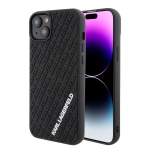 Husa pentru iPhone 15 Plus - Karl Lagerfeld 3D Design (KLHCP15M3DMKRLK) - Rubber Multi Logo