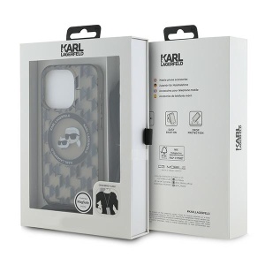 Husa pentru iPhone 15 Pro - Karl Lagerfeld IML Crossbody MagSafe (KLHMP15LHCKCKLCK) - Monogram Karl&Choupette Head - Img 6