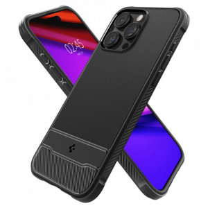 Husa pentru iPhone 15 Pro Max - Spigen Rugged Armor MagSafe - Black - Img 6