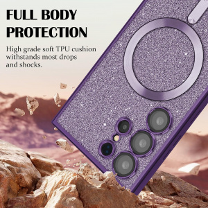 Husa pentru iPhone 15 Pro Max - Techsuit Luxury Glitter MagSafe - Silver - Img 8