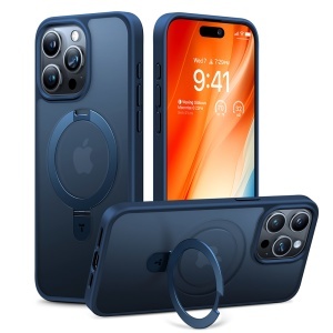 Husa pentru iPhone 15 Pro Max - Torras Ostand MagSafe Series - Navy Blue - Img 1