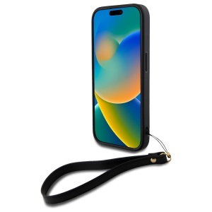 Husa pentru iPhone 16 - DKNY Hardcase Wrist Strap Stock Logo (DKHCP16SPBSWSK) - Black - Img 5