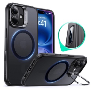 Husa pentru iPhone 16 - ESR Classic Hybrid HaloLock Kickstand - Frosted Black - Img 1