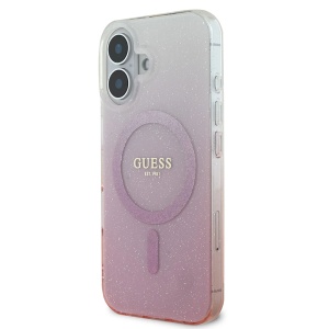 Husa pentru iPhone 16 - Guess IML Glitter Gradient MagSafe (GUHMP16SHGRCELP) - Pink - Img 4