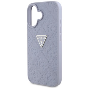 Husa pentru iPhone 16 - Guess Leather Hot Stamp 4G Pattern Triangle Metal Logo (GUHCP16SPGP4STRU) - Light Purple - Img 4