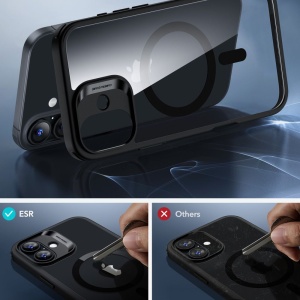 Husa pentru iPhone 16 Plus + Folie - ESR Classic Hybrid HaloLock - Clear / Black - Img 6