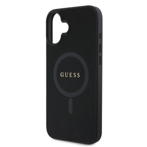 Husa pentru iPhone 16 Plus - Guess Saffiano Classic Logo MagSafe (GUHMP16MPSAHMCK) - Black - Img 5