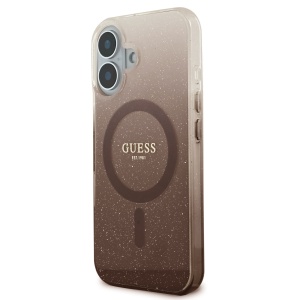 Husa pentru iPhone 16 Pro - Guess IML Glitter Gradient MagSafe (GUHMP16LHGRCELW) - Brown - Img 3