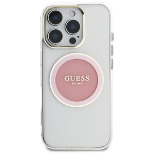 Husa pentru iPhone 16 Pro - Guess IML Metal Colored Circle MagSafe (GUHMP16LHTDRCEDP) - Pink - Img 3