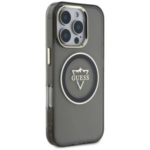 Husa pentru iPhone 16 Pro - Guess IML Metal Mountain Logo MagSafe (GUHMP16LHFGTMSLSK) - Black - Img 4