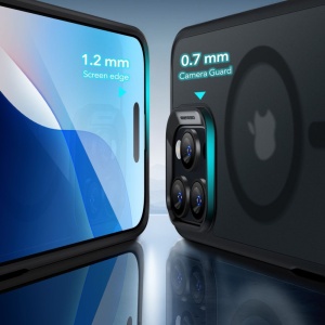 Husa pentru iPhone 16 Pro Max + Folie - ESR Classic Hybrid HaloLock - Frosted Black - Img 4