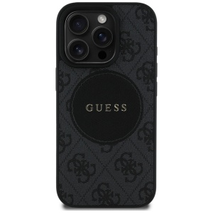 Husa pentru iPhone 16 Pro Max - Guess 4G Circle Classic Logo MagSafe (GUHMP16XP4PGRSGK) - Black - Img 6