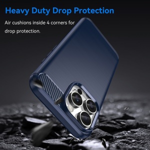 Husa pentru iPhone 16 Pro - Techsuit Carbon Silicone - Blue - Img 2