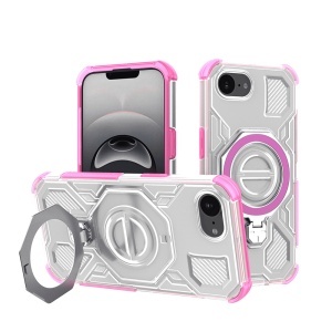 Husa pentru iPhone 16e - Techsuit Carbon Shield PRO - Pink Transparent - Img 1