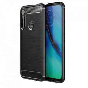 Husa pentru Motorola One Fusion Plus - Techsuit Carbon Silicone - Black - Img 1