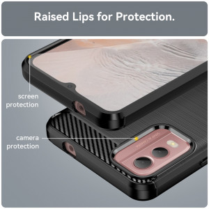 Husa pentru Nokia C32 - Techsuit Carbon Silicone - Black - Img 6
