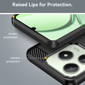 Husa pentru Realme C63 / C61 - Techsuit Carbon Silicone - Black - Img 5
